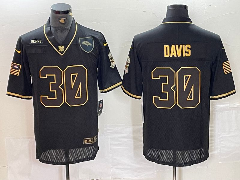 Men Denver Broncos #30 Terrell Davis Black gold 2024 Nike Limited NFL Jersey